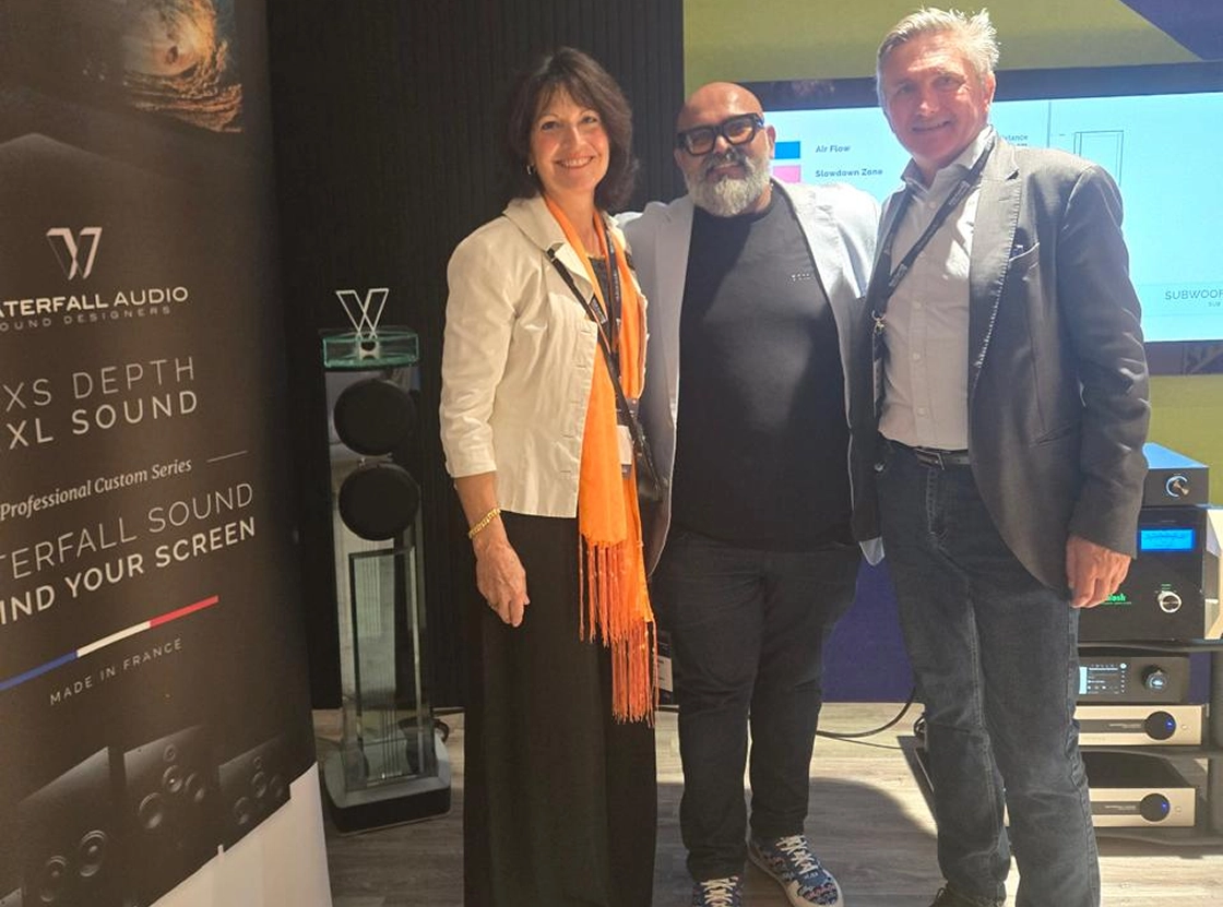At the High End Show with Waterfall Founders Nadine and Cedric Aubriot.